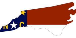 NC Flag set over the map